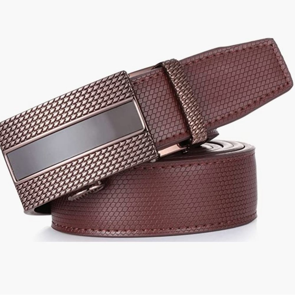 NEW Gallery Seven Men's Leather Ratchet Belt - Up to 54" Brown